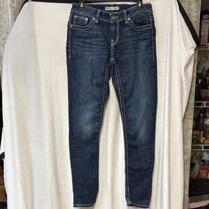 BKE Women's Dark Blue Skinny Jeans